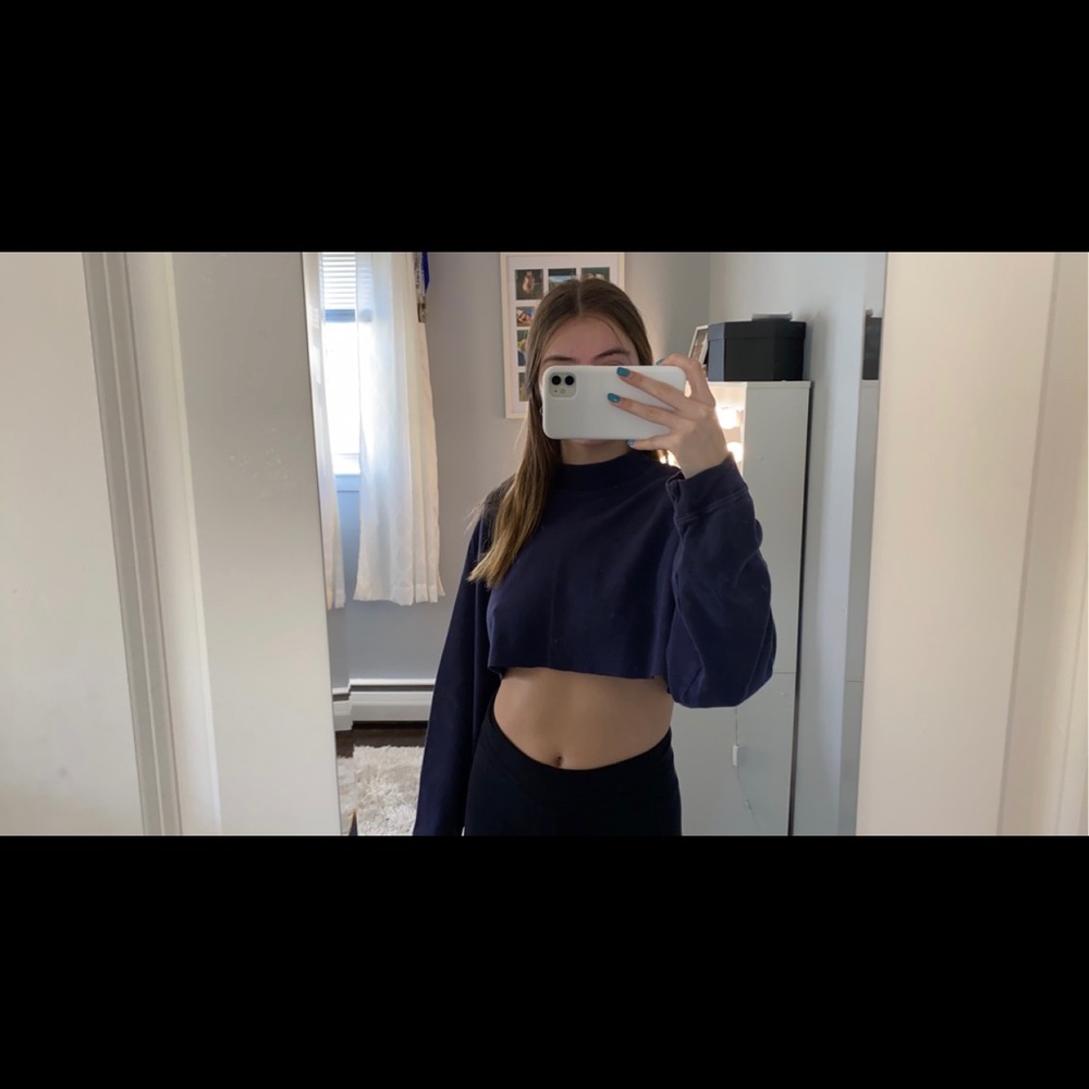 Cropped Purple Long Sleeve Turtle Neck